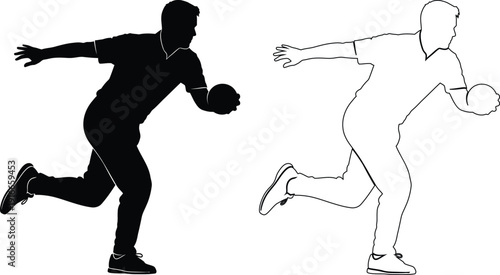 Contrasting illustration of a male and female athlete throwing a frisbee in motion