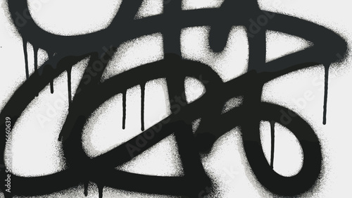 Abstract Graffiti Art Spray Paint Swirls on Whitewashed Brick Wall: Urban Expression, Tagging Style, Creative Vandalism, Grungy Texture, Street Art Culture, Trendy Design Element, Artistic Backdrop, M