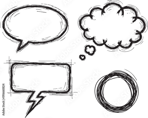 A set of speech bubbles in different shapes and sizes Vector