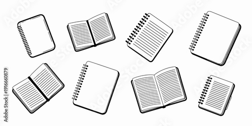 Notebooks Pattern: Seamless Background Texture for Business, Education, and Creative Projects, Sketchbook, Planner, Diary, Notes Compilation, Office Supplies Illustration, Back to School Theme, Repeat