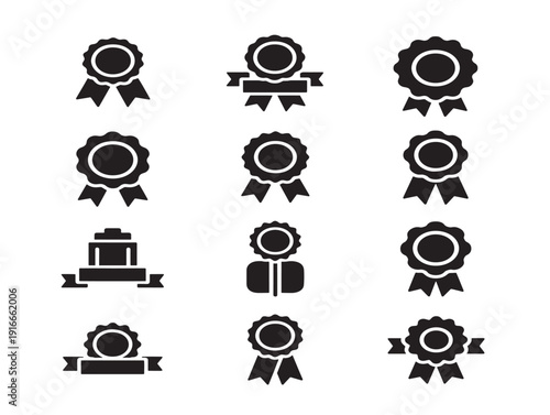 Elegant prize ribbon silhouette in clean professional design