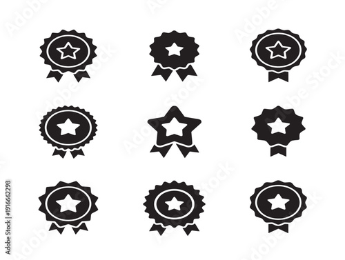 Prestigious star badge silhouette with excellence award theme