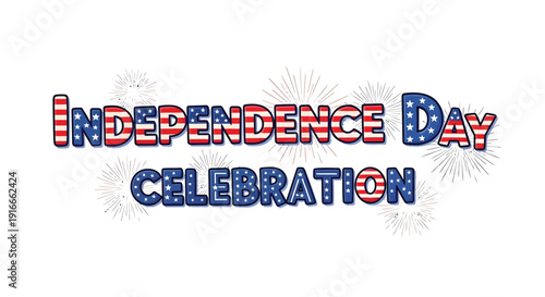 Independence Day Celebration vector graphic with starburst effects