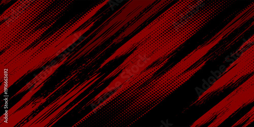 sports background design with red and black accent colors with a dot texture pattern vector illustration modern