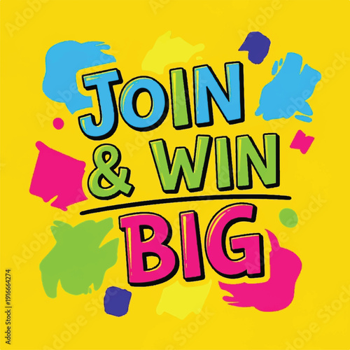 Enter To Win! Pop Art Comic Style | Contest Announcement for Marketing, Advertising and Social Media