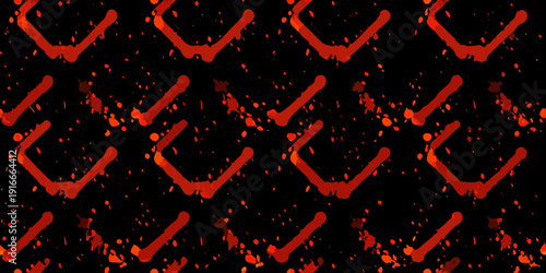 Abstract pattern of red checkmarks against a solid black background