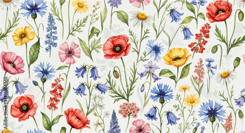 Bold Spring Garden Floral Background for Fabric and Design