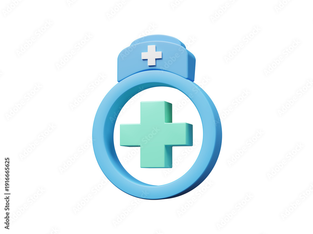 Obraz premium International nurse day icon isolated on transparent background, medical help and health care concept. Happy nurses day. Design for web banner, cards, prints, social media, poster, flyer. 3d rendering