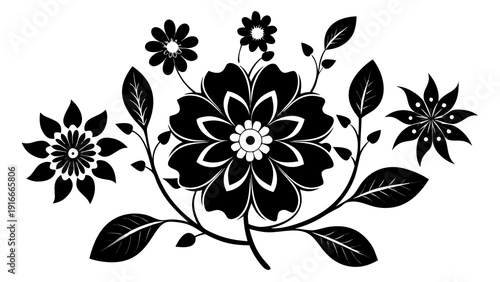 Wallpaper Mural  Black flower vector set feature abstract floral design silhouettes vector.png
 Torontodigital.ca