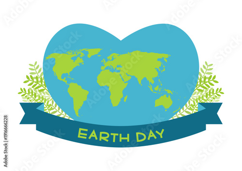 アースデーのイラスト ハートの地球