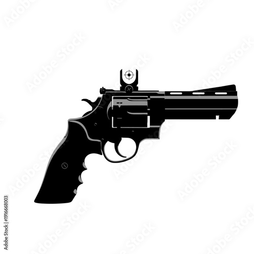Wallpaper Mural Detailed black revolver with sight isolated on white background. Torontodigital.ca