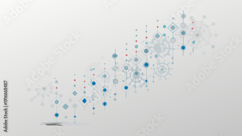 Stunning molecular structure with blue and red nodes