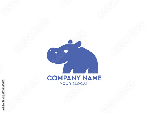 Abstract baby hippopotamus vector, boho baby animals, cute animal isolated, funny hipo, adorable hippopotamus for print, vector illustration