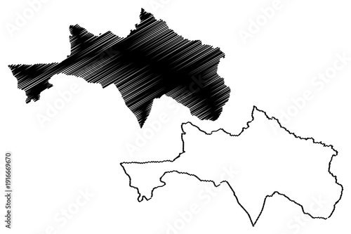 Bolikhamsai Province (Lao People's Democratic Republic, Muang Lao, Provinces of Laos) map vector illustration, scribble sketch Borikhamxay map