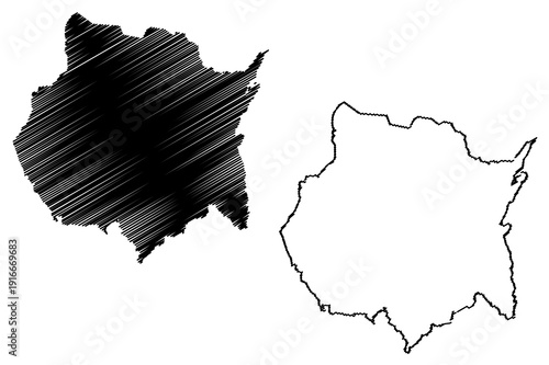 Morelos (United Mexican States, Mexico, federal republic) map vector illustration, scribble sketch Free and Sovereign State of Morelos map