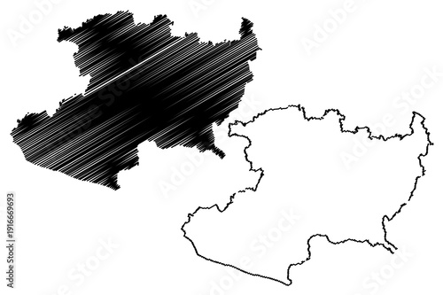 Michoacan (United Mexican States, Mexico, federal republic) map vector illustration, scribble sketch Free and Sovereign State of Michoacán de Ocampo map