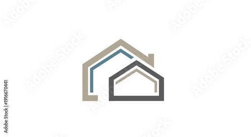 Abstract Geometric Houses Logo Design.