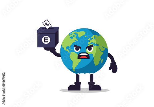 Angry Earth Character Voting Ballot Box.