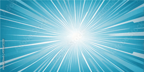 Abstract blue sunburst rays background