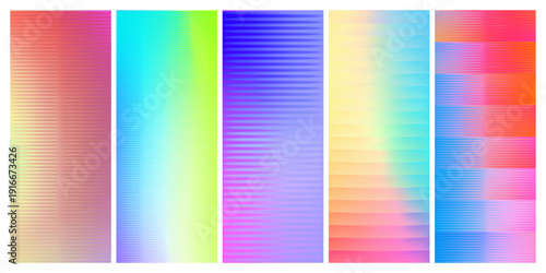 Set of ribbed glass texture backgrounds