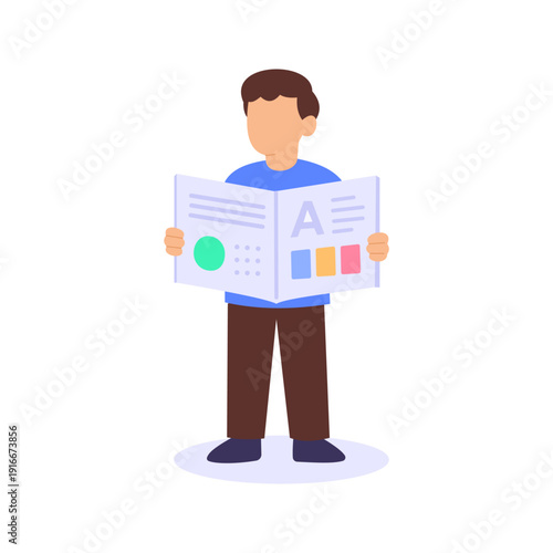 Brand Guidelines, defining rules for consistent identity, Flat vector character illustration