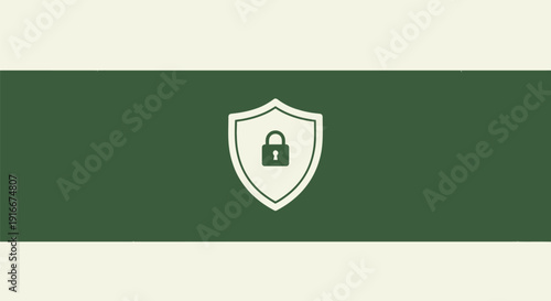 Shield with padlock symbol representing security and protection.