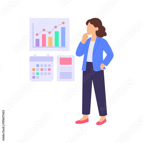 Advertising Campaig, executing coordinated promotional marketing efforts, Flat vector character illustration