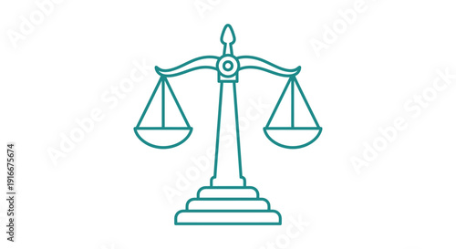 Simple Line Art Illustration of a Justice Scale.