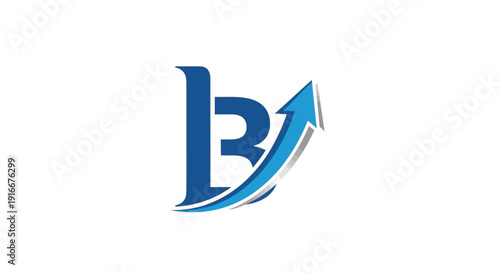 Blue Letter B with Upward Arrow Logo. Free Download Blue Letter B with Upward Arrow Logo. - GFXLoad