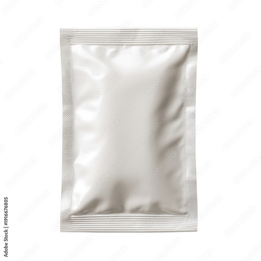 Fototapeta premium Empty foil pouch isolated on transparent background