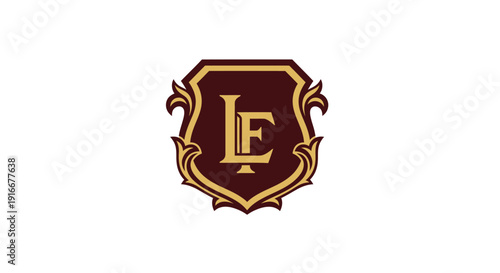 Elegant Emblem with Intertwined Letters L and E.
