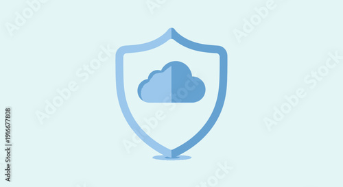 Cloud Security Shield Icon Digital Protection Concept.