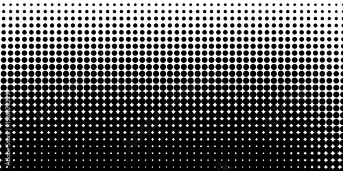 Set of halftone dots gradient pattern texture isolated on white background. Straight dotted spots using halftone circle dot raster texture. Vector blot half tone collection.