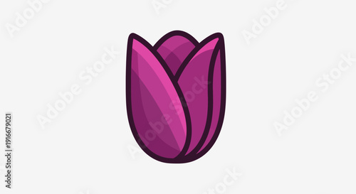 A single vibrant purple tulip bud illustration.