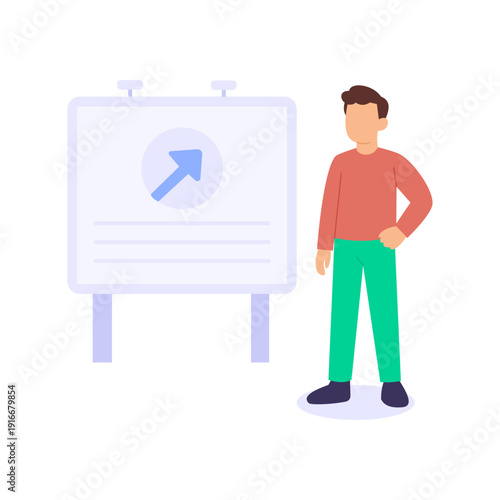 Brand Positioning, defining distinct market perception clearly, Flat vector character illustration