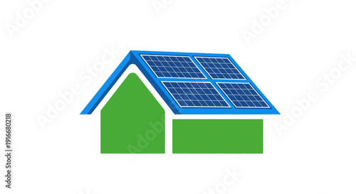 Green House with Solar Panels on Roof.