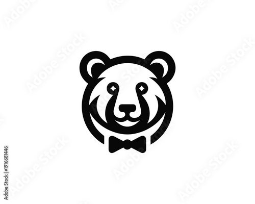 Bear logo minimal silhouette vector animal brand identity