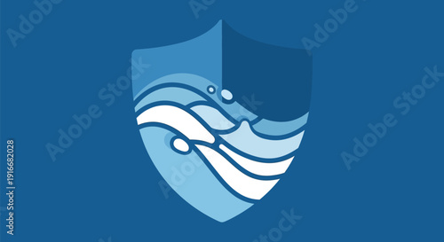 Water Shield Emblem Symbolizing Protection and Purity.