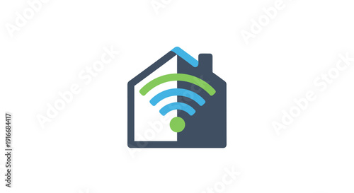 Smart Home Wifi Symbol House Icon Technology.