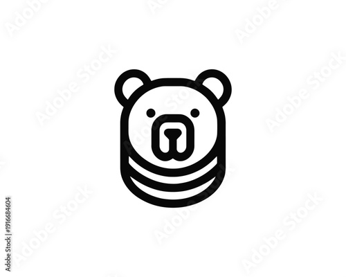 Bear logo minimal silhouette vector animal brand identity