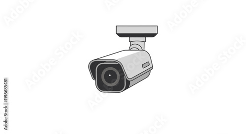 Surveillance camera mounted on wall captures security footage indoors with clear lens and infrared technology view