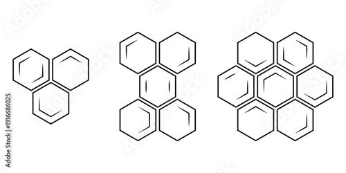 Honeycombs icon line icon. linear style vector symbols collection. Natural honeycomb icons collection. Beeswax hive icons. seamless hex background. abstract honeycomb cell. Honeycomb bee icon. eps 10