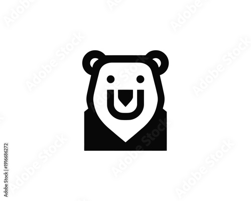Bear logo minimal silhouette vector animal brand identity