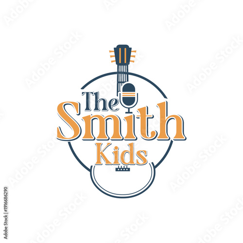 The Smith Kids Podcast Logo Design with Microphone Icon