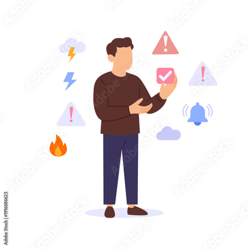 Handling Unexpected, managing sudden challenges effectively, Flat vector character illustration