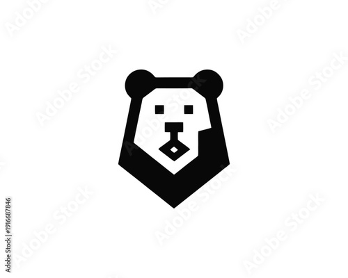 Bear logo minimal silhouette vector animal brand identity