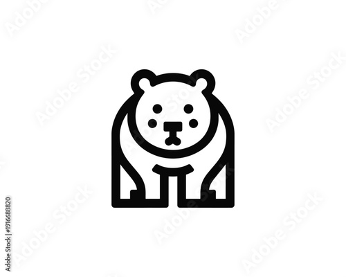 Bear logo minimal silhouette vector animal brand identity
