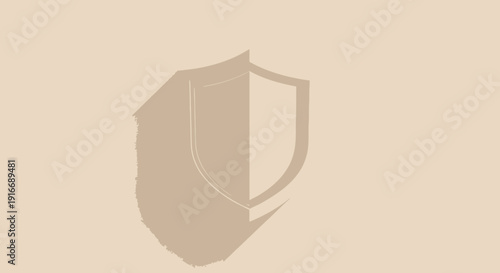 Stylized Shield Icon Representing Protection and Security