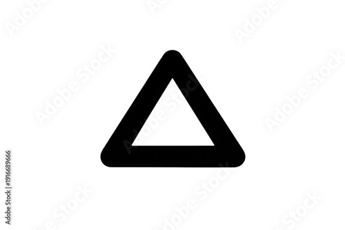 Free Download Black outline triangle icon with rounded corners, representing geometric shape, warning, play, or abstract symbol on transparent background - GFXLoad