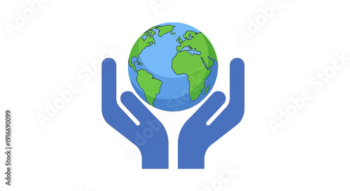 Hands holding the planet Earth symbolizing care and protection.